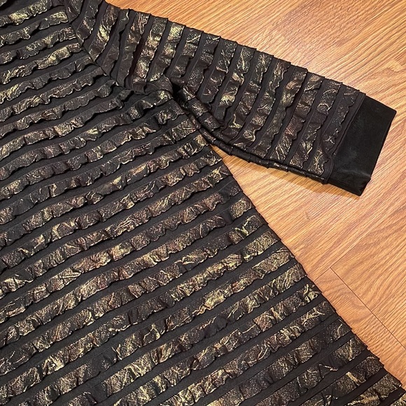 Slinky Brand Jackets & Coats Vintage Slinky Metallic Black And Gold